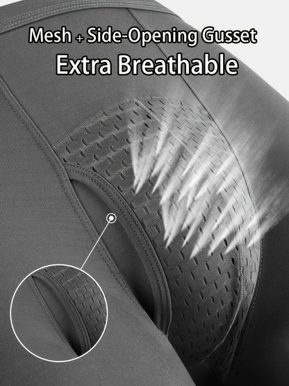 Conjunto de 3 Cuecas Boxer para Homem GDECC em Modal de Cor Sólida - Malha Respirável com Elasticidade Média, Reforço Lateral, Bege Claro, Macias e de Corte Plano para Uso Diário e Casual.