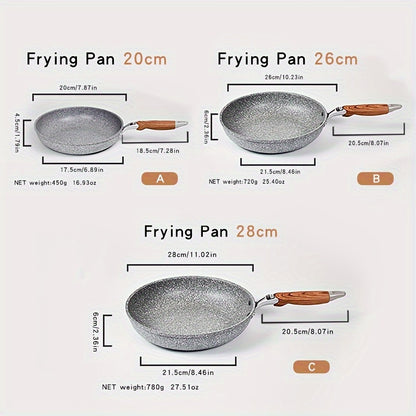 1pc Flat Bottom Frying Pan, Non-Stick Frying Pan, Household Cookware, Suitable for All Stovetops, Easy to Clean, Ideal for Home Kitchen Use