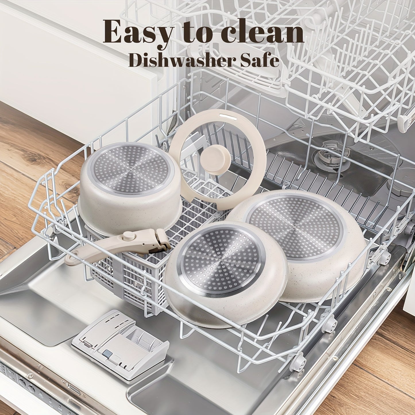 Kpxsiaion Pots and Pans Set, Cookware Set Detachable Handle, Induction Nonstick Kitchen Cookware Sets with Removable Handle, Non Stick RV Cookware Set, Dishwasher/Oven Safe Cookware Set, Induction Compatible, Kitchen Cookware