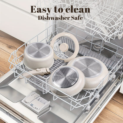 Kpxsiaion Pots and Pans Set, Cookware Set Detachable Handle, Induction Nonstick Kitchen Cookware Sets with Removable Handle, Non Stick RV Cookware Set, Dishwasher/Oven Safe Cookware Set, Induction Compatible, Kitchen Cookware