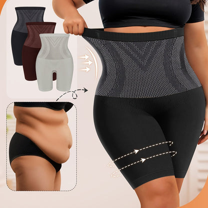 3pcs Women'S Plus Size Shapewear Leggings High Waist Body Shaper Tummy Control Seamless Solid Color No Padding Support