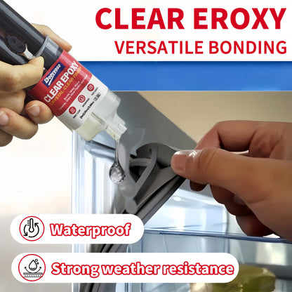 Doeyvose Clear Epoxy Adhesive Glue - Waterproof Strong Bonding, Transparent Waterproofing Sealant for Refrigerator Drawers, Doors, Floors, Walls, Roofs, Tiles - Heavy-Duty Epoxy Resin-like Formula (25ml/0.88oz) - Multi-Surfac