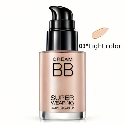 BB Cream Liquid Foundation - Super Wearing, Long-Lasting Flawless Finish, Moisturizing & Isolating, Medium Coverage, Matte Finish for All Skin Types - Ideal Holiday Gift for Women