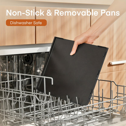 2400W Electric Indoor Grill Griddle with Large 25x30cm Nonstick Plates, 2-Zone Adjustable Temperature Control, Pancake & Egg Maker, Drip Tray & Indicator Light - Stainless Steel Portable Flat Top Grill for Kitchen, Camping, R