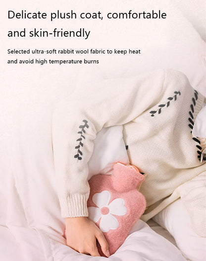 1pc Hot Water Bag With Soft Cover, 17.63oz/35.27oz, Hot Water Bottle For Bed, Shoulder Pain And Hand Feet Warmer, Menstrual Cramps