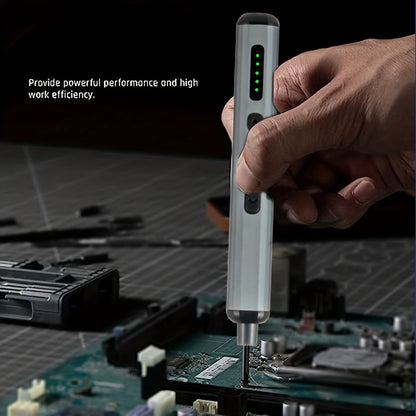 Chave de fendas elétrica 68 em 1 melhorada com 5 níveis de binário (0,1-0,5 Nm), conjunto de precisão com bateria recarregável de 350 mAh e luz LED, ferramenta para reparações domésticas em telemóveis, relógios, câmaras e computadores portáteis.