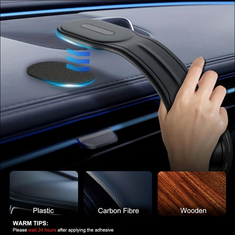 1pc FlexiMounts Magnetic Car Phone Holder, Detachable & Bendable Aluminum Arm, Silicone Dashboard Mount, Compatible with Most Vehicles