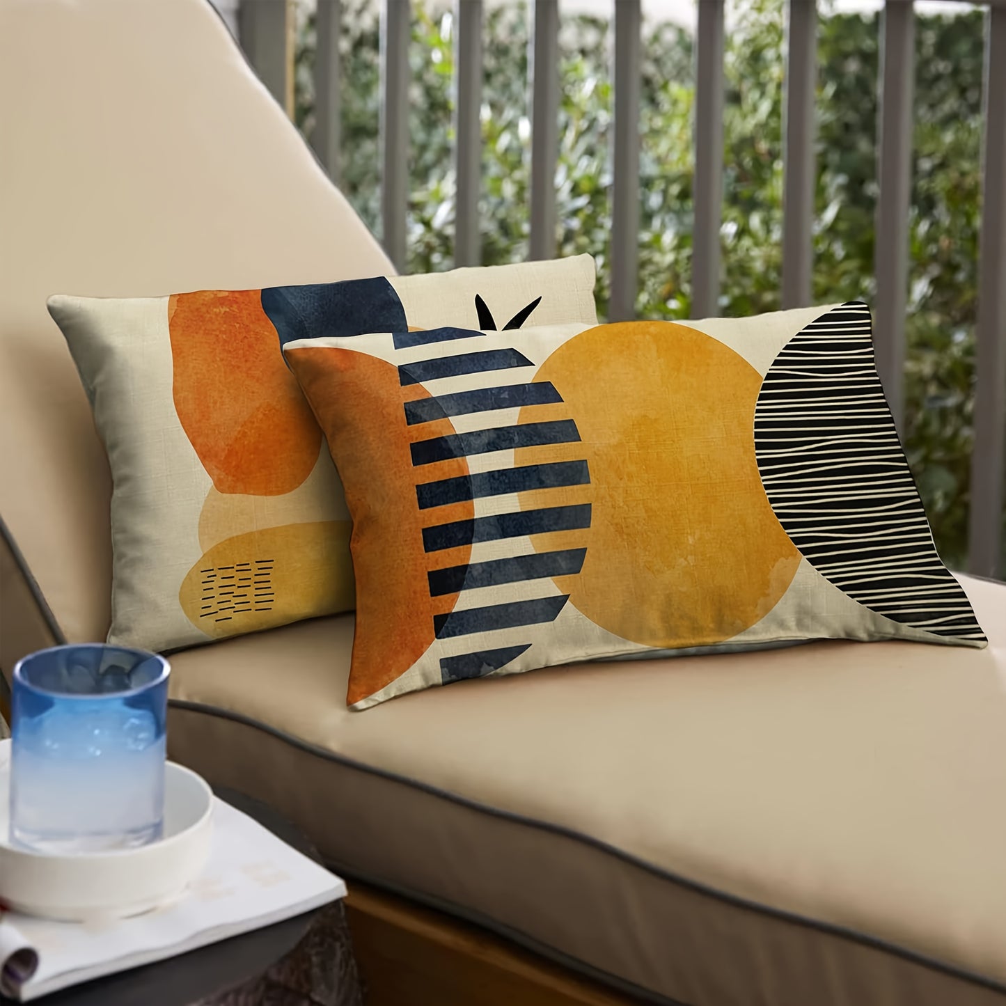 4pcs Boho Abstract Art Decorative Throw Pillow Covers - Modern Geometric, Sun & Moon Designs with Botanical Accents, Rectangular Polyester Cushion Cases for Home Decor - Machine Washable, Zip Closure (No Inserts), Decorative