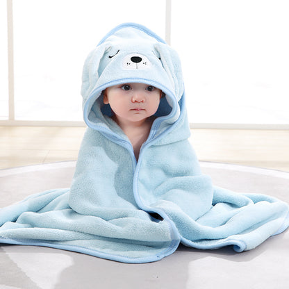 Baby Bath Towel Girl Boy Baby Towel Newborn With Hood Cartoon Coral Fleece Infant Towels Blanket Newborn Baby Bathrobe Infant, Christmas Halloween Gift