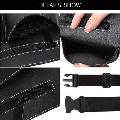 Professional Hairdresser Scissor Bag with Waist Belt - Durable PU Leather Storage Holster for Hair Salon Tools and Accessories