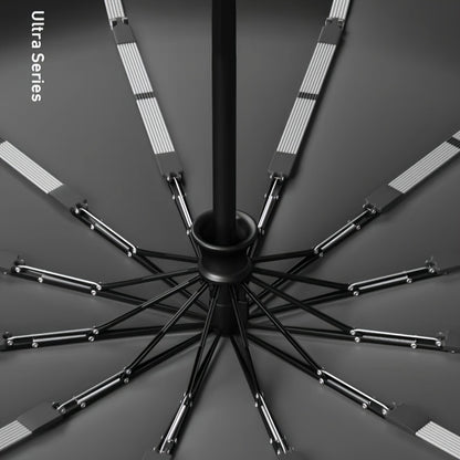 Automatic Open/Close Heavy-Duty 12-Rib Windproof Umbrella with Solid Wood Handle (Birch/Beech) - Large Canopy All-Weather Windproof & Folding Umbrella for Men &, Business, Travel - Automatic Solid Color (Maroon/Black/Navy