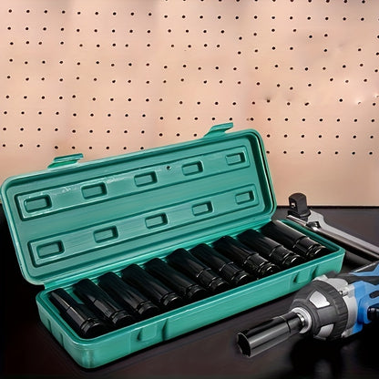 1/2" Electric Wrench and Socket Set - Heavy-Duty Pneumatic Wind Gun with Hexagonal Long Head for Efficient Auto Repair, Maintenance, and DIY Projects - Durable Hardware Tools for Professionals and Homeowners