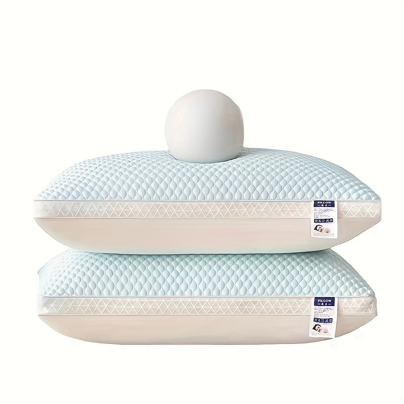 2pcs Cooling Breathable Cold Doudu Ice Pillows for Neck Support - Ergonomic Design, 100% Polyester, All-Season Use, Hand Wash Only, Home & Hotel Bedding Essentials, Neck Pillow for Sleeping, Sleek Pillow Design, Polyester Fil