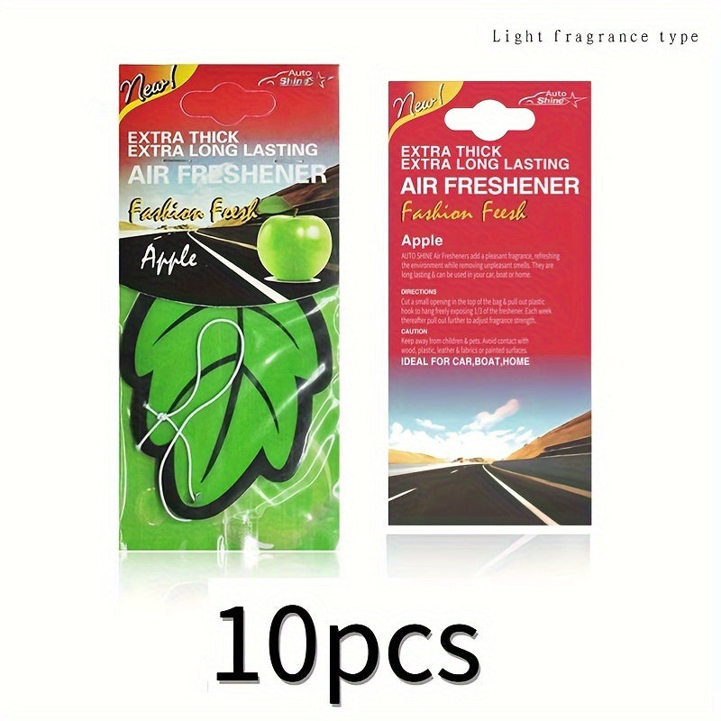 3-60pcs Car Air Freshener Natural Scented Tea Paper Auto Hanging Vanilla Perfume Fragrance Leaf Shape Car Interior Accessories Christmas Gift