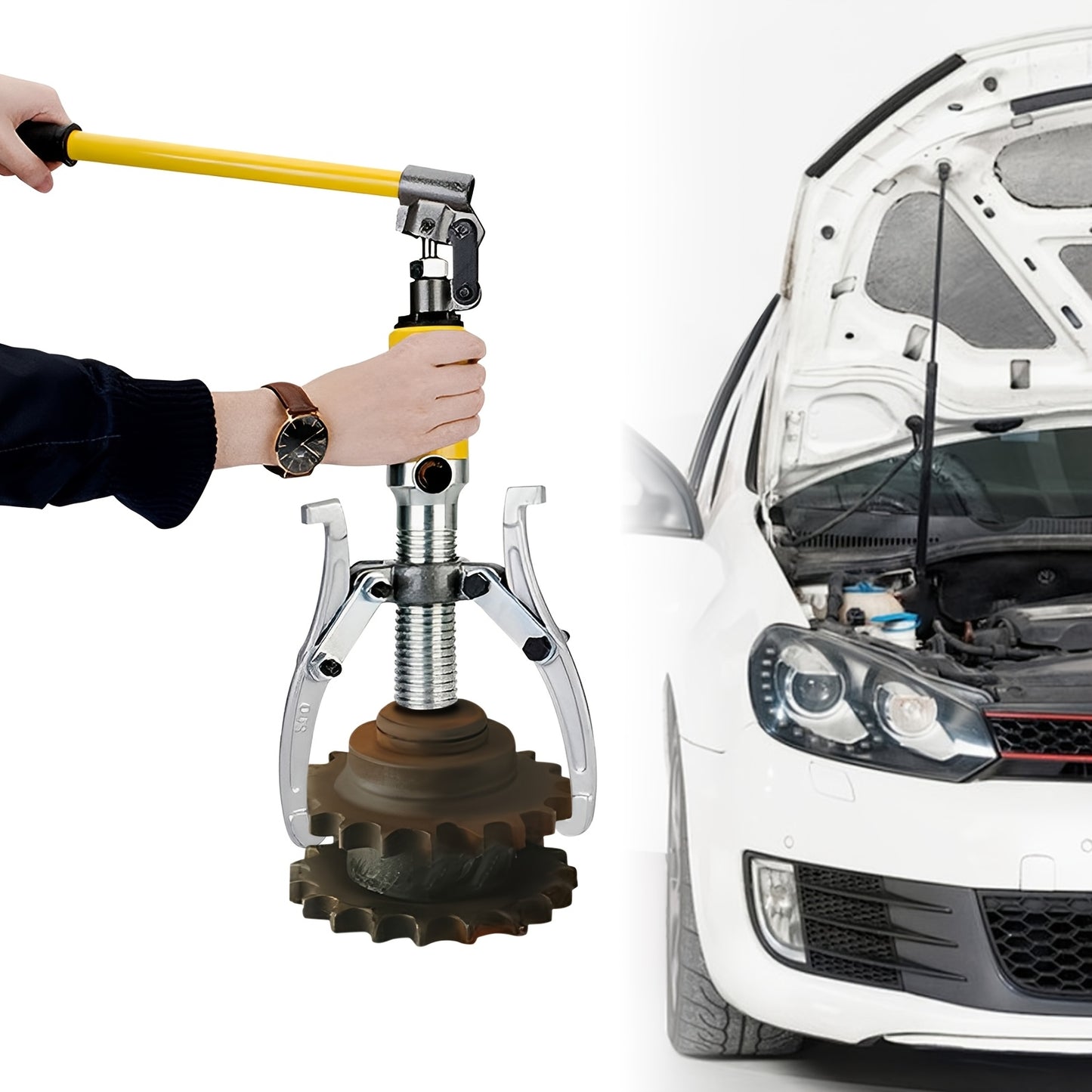 20T Manual Hydraulic Puller Hydraulic Wheel Hub Puller Hydraulic Gear Puller for Pulling Shafts Flanges Gears Pulleys Flywheels Bearing Chucks Apart
