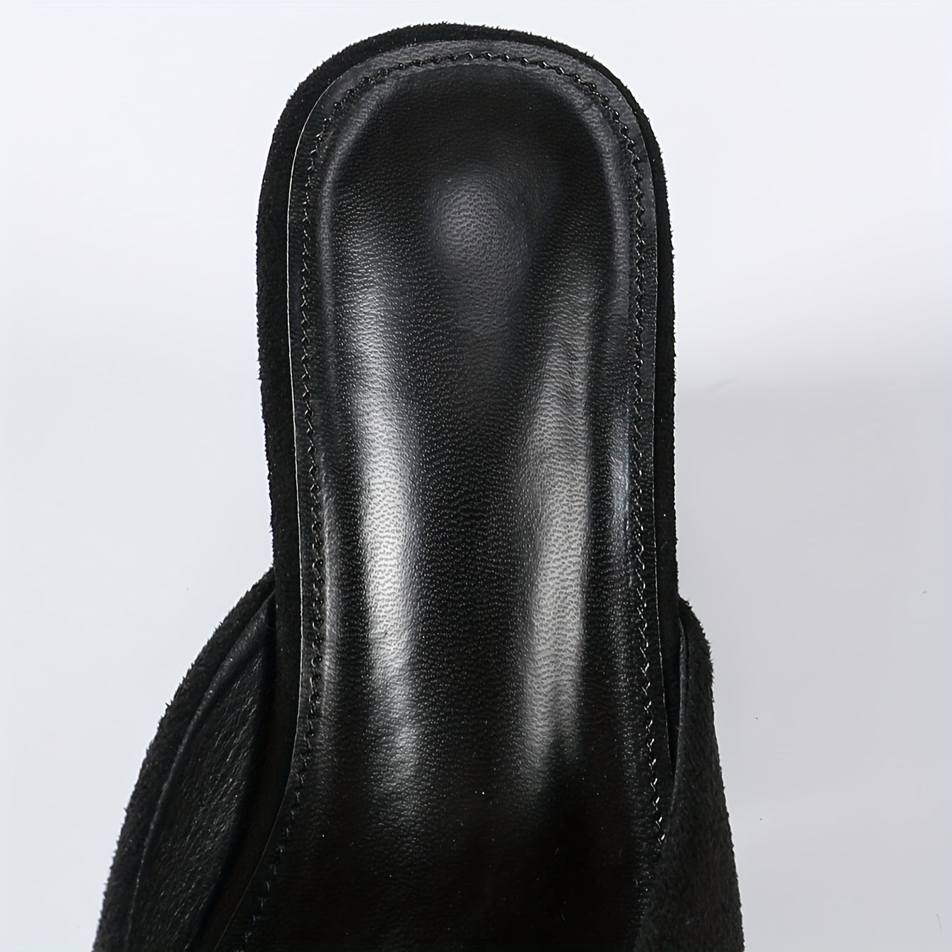 Chic Ladies' Summer Slippers - Black Chunky Heel Open Toe Mules, Women's High Heeled Square Toe Fashion Knit Slip-Ons with Comfortable Rubber Sole