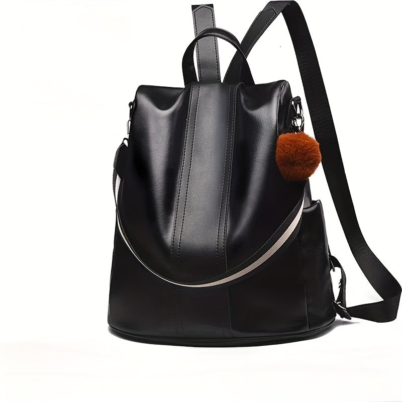 Women's Synthetic Leather Backpack Anti-Theft Large Capacity Bookbag with Adjustable Padded Shoulder Straps, Golden-Tone Hardware (Burgundy/Love-Themed) - Elegant Synthetic Leather Handbag for Travel,, College, Gift for Wife/