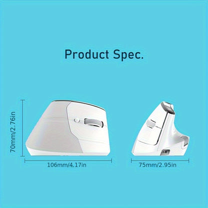 MCPIWOHY Dual Wheel Wireless Wireless Mouse, 2.4GHz, Type-C Wired Triple Mode Connection, Ergonomic Mouse with Screen Display, Rechargeable Optical Mouse