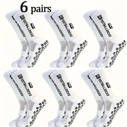 2/6/10/20 Pairs Men'S Thickened Moisture-Wicking Breathable Soccer & Basketball Training Socks - Non-Slip Grip, Cushioned Arch & Heel Support, Sweat-Resistant, Soft Elastic Athletic Socks For Outdoor Sports, Gym, Football Mat