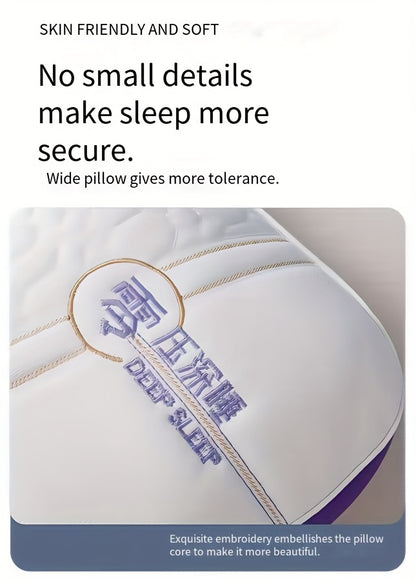 1pc Zero Pressure Deep Sleep Neck Pillow - 4-Level Ergonomic Cervical Pillow with Anti-Hunchback Design, Soft & Firm Support for Side/Back/Stomach Sleepers, Non-Collapsing Core, 8-Hour Comfort, Hand Washable, Ideal for Home U