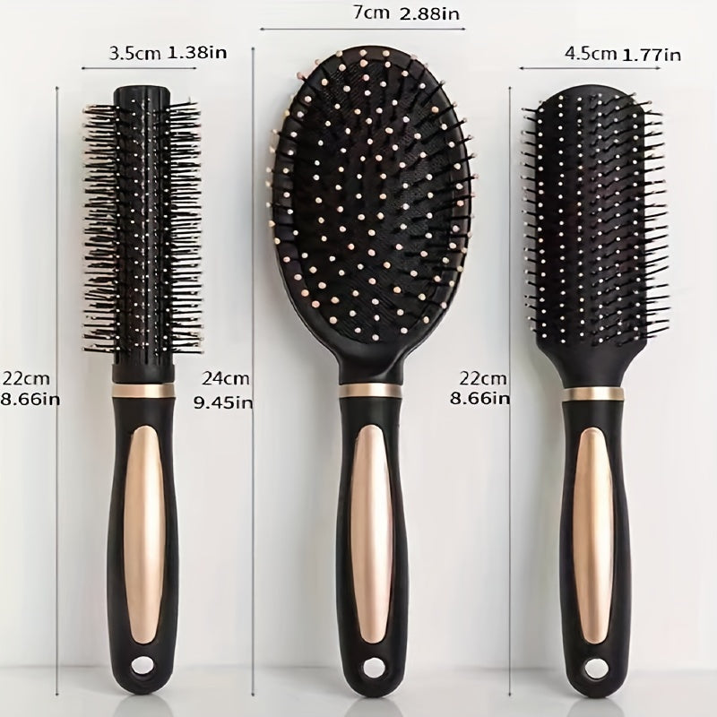 3pcs Air Cushion Comb Anti Static Hairdressing Comb Detangling Hair Brush For All Hair Types