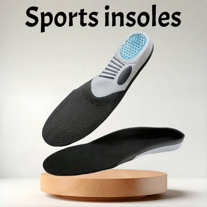 1 Pair High-Elasticity Gel Cushioned Insoles with Carbon Plate Arch Support, Thickened Non-Slip Stability, Breathable & Sweat-Absorbing Shock Absorption for Running, Basketball - Unisex Sports Shoe Accessories, Sports Footwea