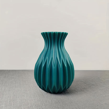 1pc Nordic Style Hydroponic Imitation Ceramic Plastic Vase, Flower Arrangement Creative Decoration Ornament Vase, Fall Halloween Room Decor, Winter Xmas Home Decor