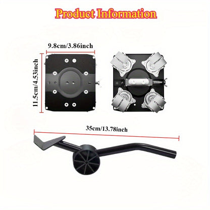 6-Piece Upgraded Furniture Dolly Set, Includes 4 Furniture Movers with 4 Wheels, 1 Pry Bar, 1 Pair of Gloves, Carbon Steel Panel Heavy-Duty Dolly, Furniture Lifter with 4 Universal 360° Swivel Rubber Wheels, Max Load 999.72