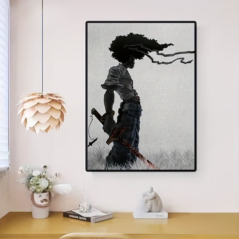 1pc African Samurai Anime Poster, Room Aesthetics Poster, Decoration Painting, Canvas Wall Art, Living Room Poster, Bedroom Painting, Home Decor, Frameless