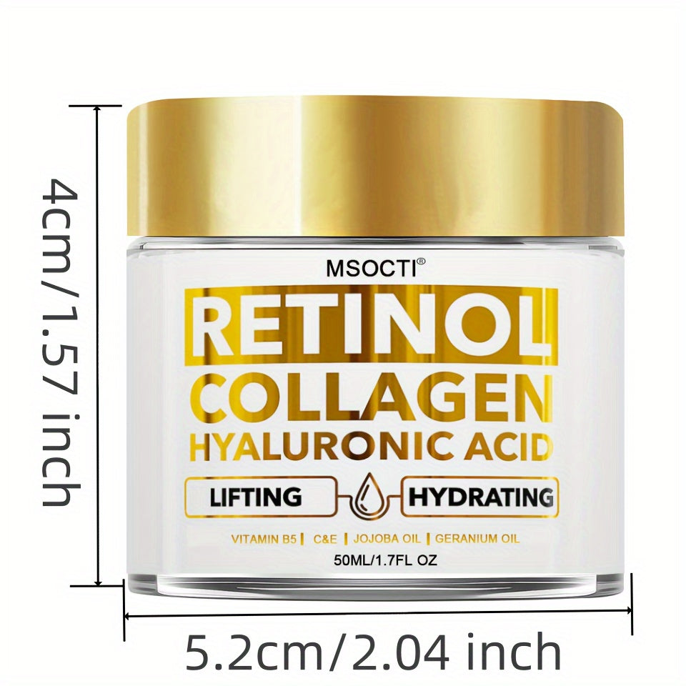 50ml Retinol Collagen Hyaluronic Acid Face Cream, All In One Moisturizer Cream, Deep Hydrating Firming Skin