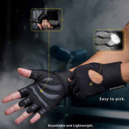 1 Pair of Fitness Gloves with Wrist Wrap Support and Full Palm Coverage, Extra Fitness Grip, Suitable for Weightlifting, Training, Hanging, Pulling, Fitness Sports Gloves, Suitable for Men and Women Outdoor Sports and Indoor