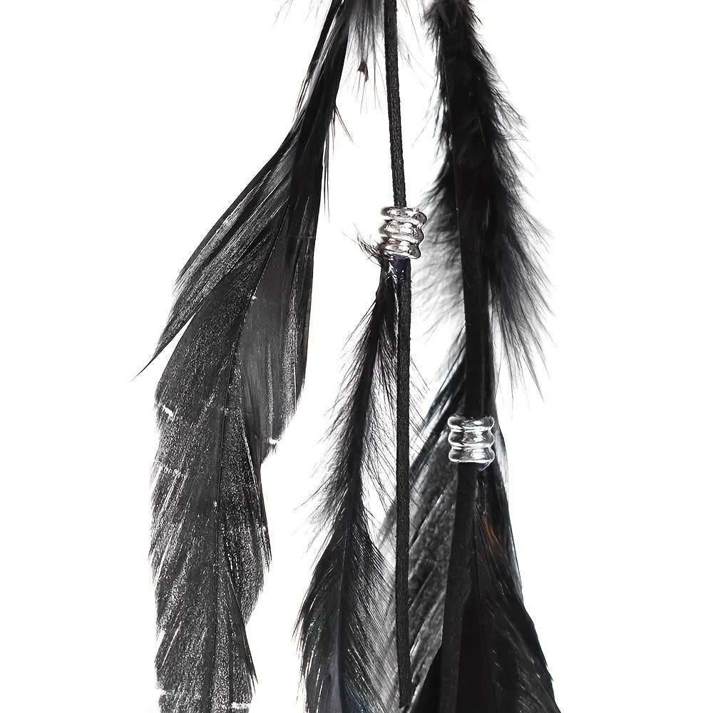 1pc Faux Feather With A Snap Clip Boho Style Feather Tassel Hair Extension Hair Clip For Women Daily Use