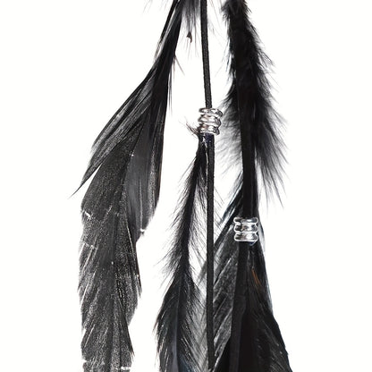 1pc Faux Feather With A Snap Clip Boho Style Feather Tassel Hair Extension Hair Clip For Women Daily Use