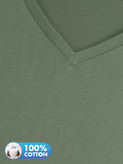 3pcs Women'S 100% V-Neck Long Sleeve T-Shirts - Soft, Durable, and Comfortable Casual Wear for All Seasons, Perfect for Holidays, Graduations, and Everyday Style, Everyday Comfort Wear | Minimalist Style | Soft Fabric Tee