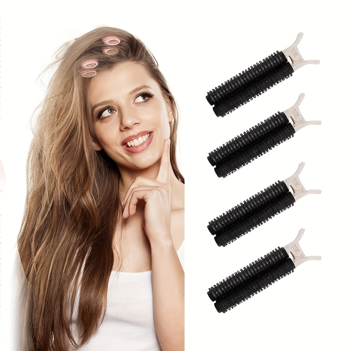 4pcs/set Volumizing Hair Root Rollers Fluffy Air Bangs Tools Heartless Hair Curlers DIY Hair Styling Accessories For Women And daily use