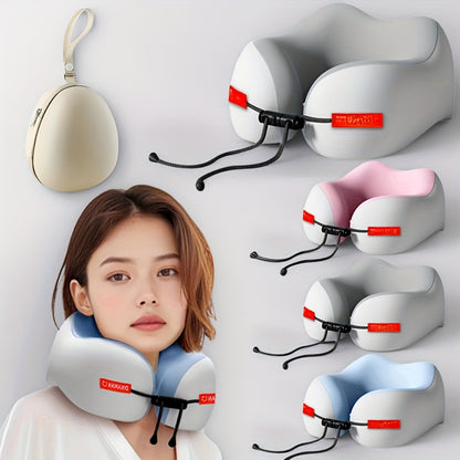 2pcs [Portable Neck Pillow] Ergonomic U-Shaped Neck Pillow+Fashion storage bag | Slow Rebound  for Head & Neck Support, Machine Washable Cover, Lightweight & Portable for Travel, Office, Airplane Use