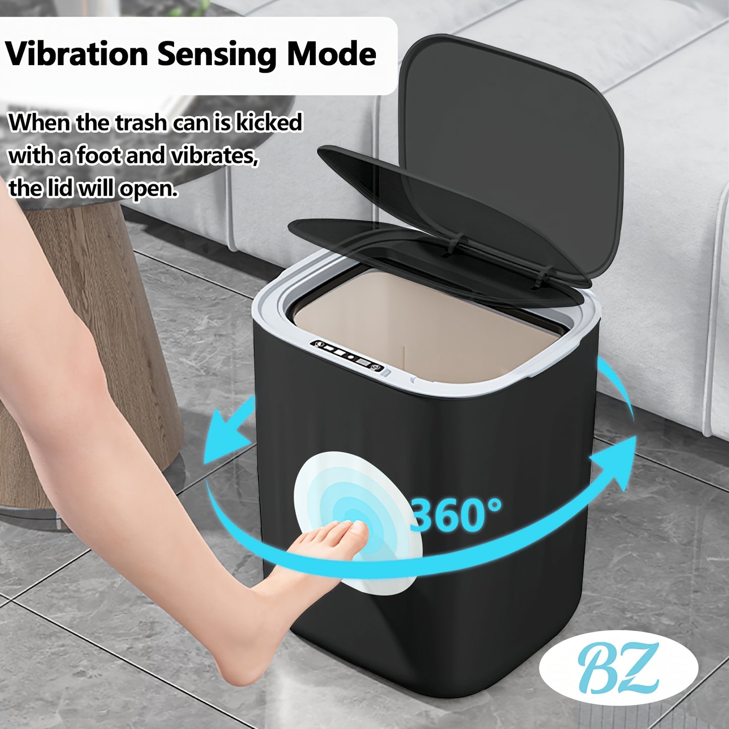 Large-sized contactless 26-liter induction kitchen trash can, commercial-grade automatic contactless smart trash can, automatic plastic bathroom smart trash can, smart dustbin, smart electric trash can suitable for office, be