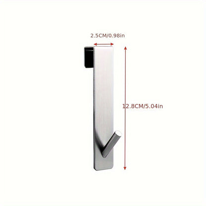 1pc Stainless Steel Over Glass Door Shower Door Back Shower Towel Rack, S-Shape Bathroom Bathrobe Hanger, Holder Hooks