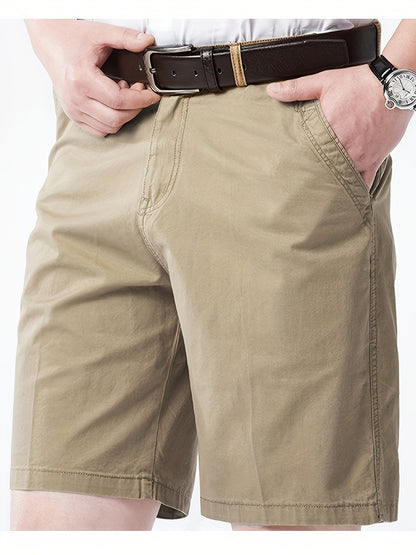 Men'S Cargo Shorts - Olive Green Non-Stretch Work Pants with Multiple Utility Pockets, Straight-Leg Mid-Thigh Length for Everyday & Professional Use - Durable Casual Outdoor Pants for Construction, Hiking, Travel - Non-Stretc