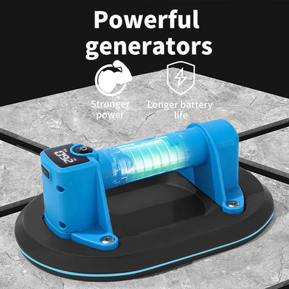 Battery Suction Lifter with Digital Display, Electric Vacuum Suction Cup, Tile Lifter, Double-Layer Rubber 200kg Safe Load, for Tiles Glass Marble Aquarium