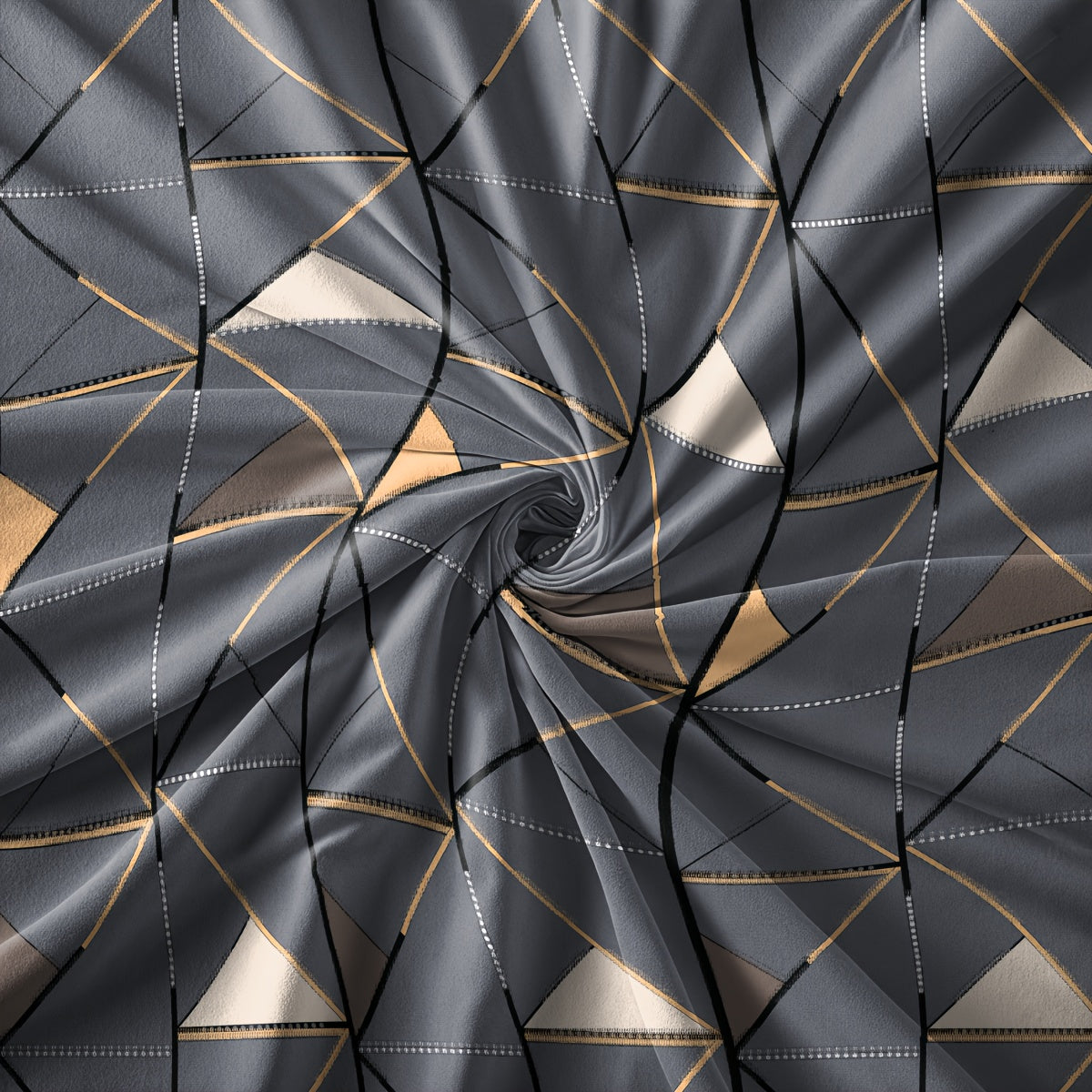 3pcs Set, Golden Striped Triangle Print Duvet Cover Bedding Kit, Soft and Comfortable Breathable, Suitable for Bedroom Guest Room School Dorm Decor 1 * Duvet Cover + 2 *, Pillowcases, Duvet Cover Set