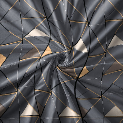 3pcs Set, Golden Striped Triangle Print Duvet Cover Bedding Kit, Soft and Comfortable Breathable, Suitable for Bedroom Guest Room School Dorm Decor 1 * Duvet Cover + 2 *, Pillowcases, Duvet Cover Set