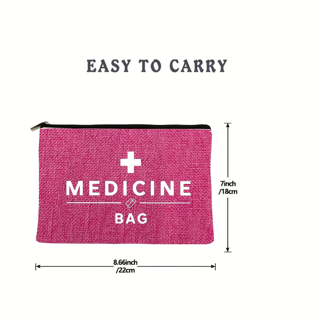 Women'S Makeup Organizer Bag - Zippered Cosmetic Case with Medicine-like design, Lightweight Travel Toiletry Bag for Women, Makeup Brushes, Lipsticks, Essentials - Perfect Gift for Nurses, Teachers, Travelers - Elegant Pink M