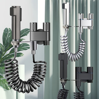 Square Dual-Mode Spray Gun with Mini Scratch-Resistant Stainless Steel Stand, Two Water Flow Options