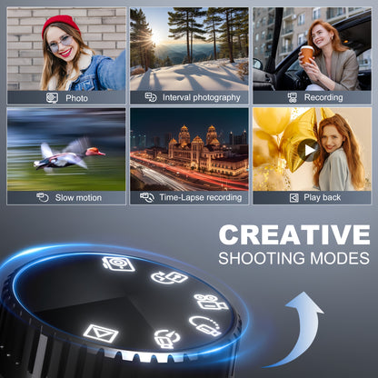 NBD Digital Camera, 48MP Cameras for Photography with WiFi & App Control, 4K Vlogging Camera, Compact Camera, Perfect for Entry-Level Users and Beginners with Macro&Wide Lens-32GB Card