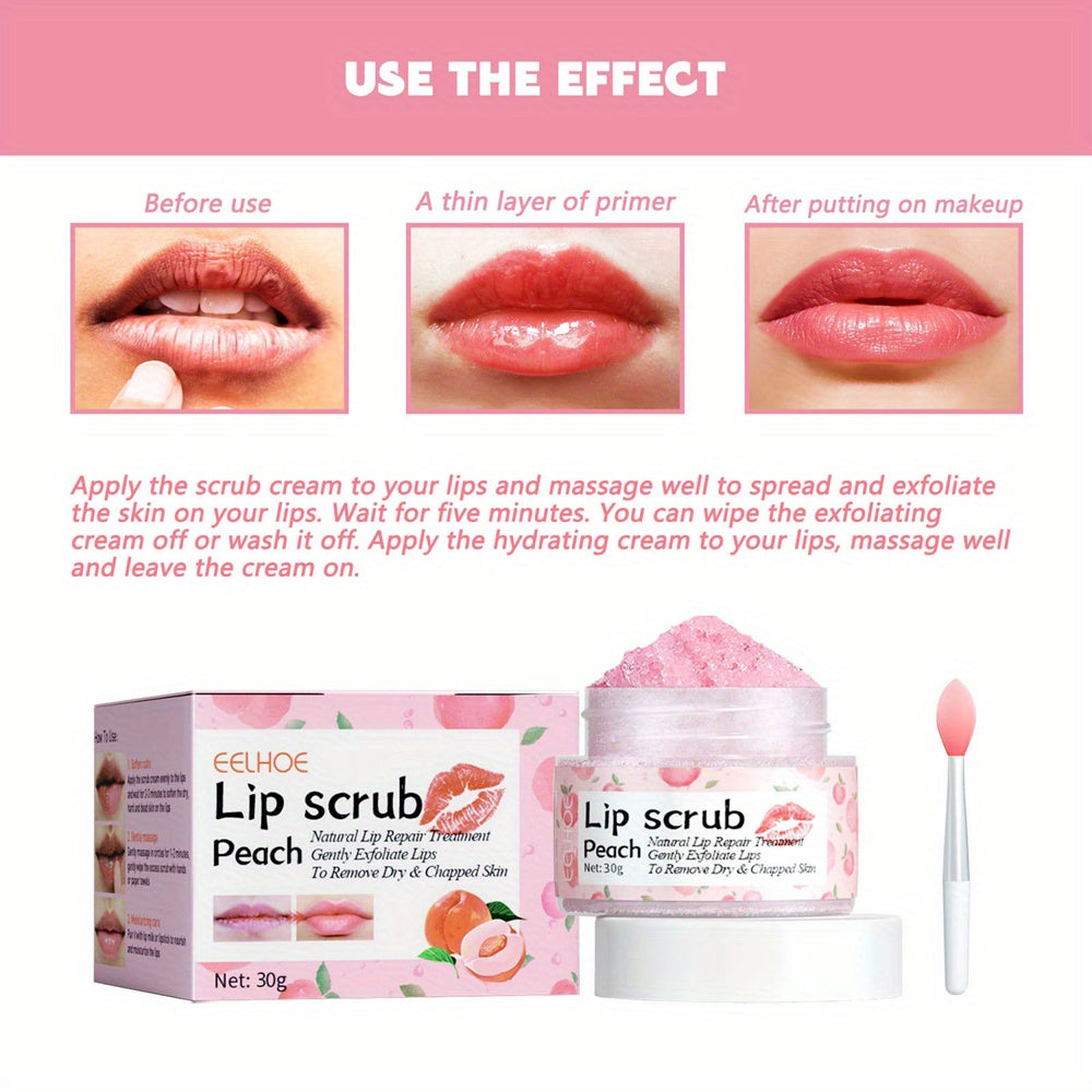 Peach Lip Scrub Exfoliating Fade Lip Lines Removing Dead Skin Moisturizing Care Makeup Dark Lip Corrector