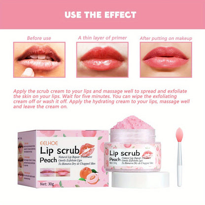 Peach Lip Scrub Exfoliating Fade Lip Lines Removing Dead Skin Moisturizing Care Makeup Dark Lip Corrector