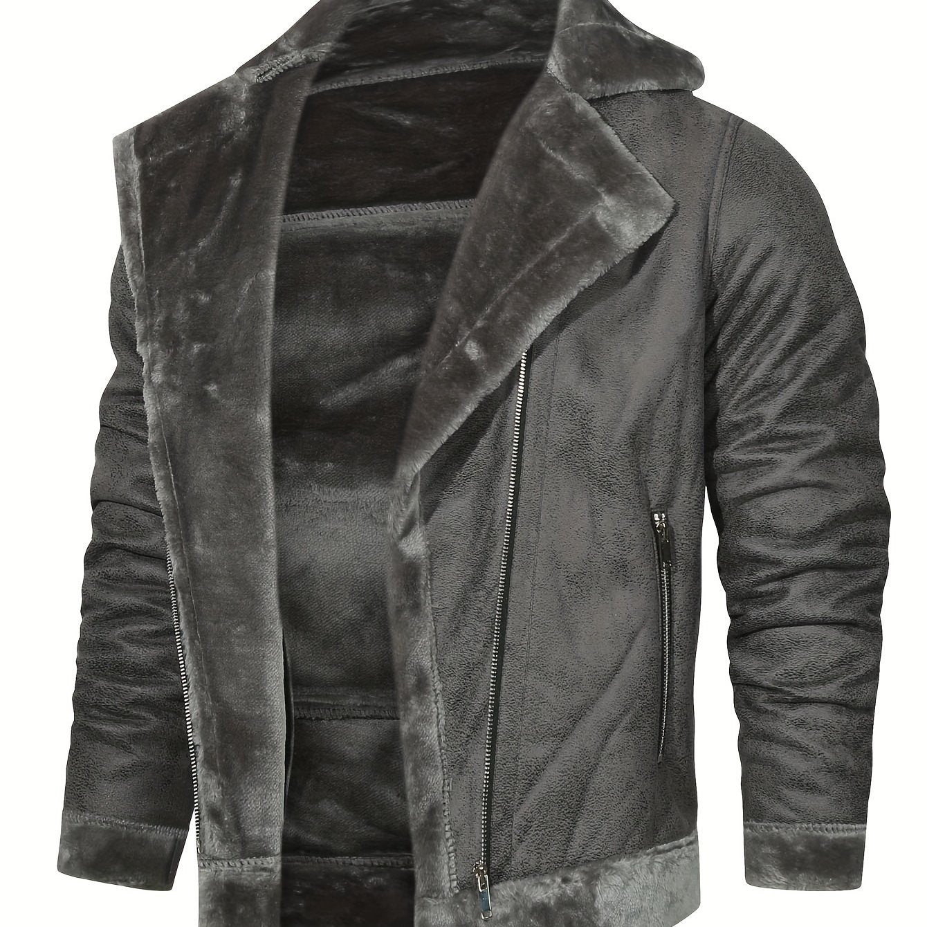 Men's Pu Jacket, Chic Faux Leather Jacket For Fall Winter