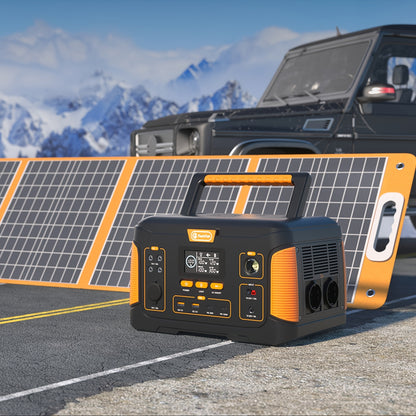 1000W Portable Solar Generator with Panel, Portable Power Station with Solar Panel 100W, 932.4Wh Lithium Battery Pack Power Source, Pure Sine Wave Inverter Portable Power Generator for Outdoors, Campings, RVs, Home Uses, Emer