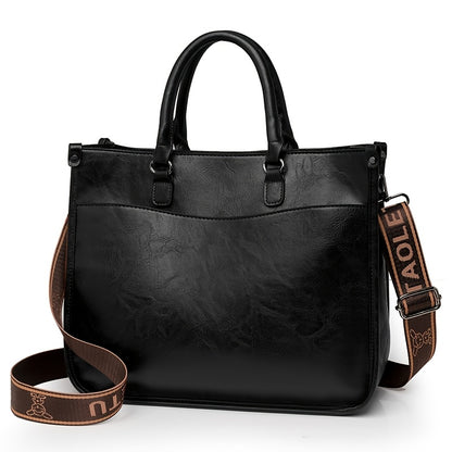 Stylish Brown Tote with Golden-Tone Hardware - Large Capacity, Detachable Shoulder Strap, Perfect for Work, Travel, And Everyday Use, Travel Tote | Sleek Tote Design | Durable